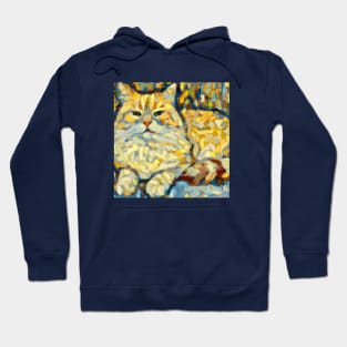 Painting of a Cat in the Style of Van Gogh Hoodie